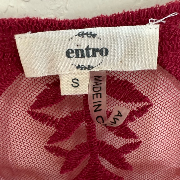 Entro Wine Colored Lace Duster Size Small - Picture 5 of 6